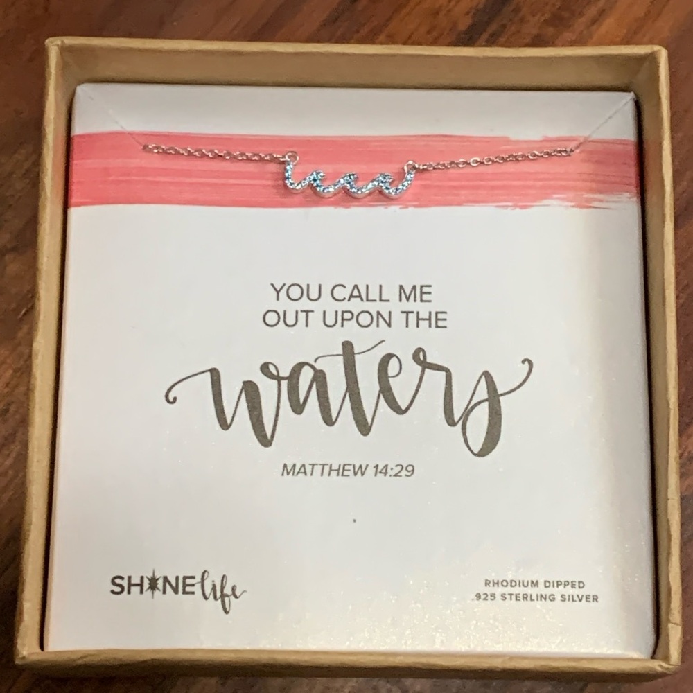 NWT Shine Life "Upon the Waters" 925 silver necklace